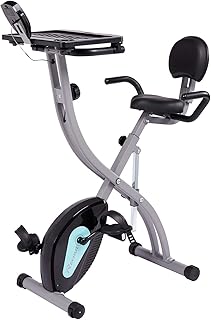 REEHUT Cyclette da Casa Bicicletta Pieghevole X-Bike Fitness con Tavolino Multiuso Verticale e Orizzontale per Allenamento Aerobico Cardiopolmonare e Fitness