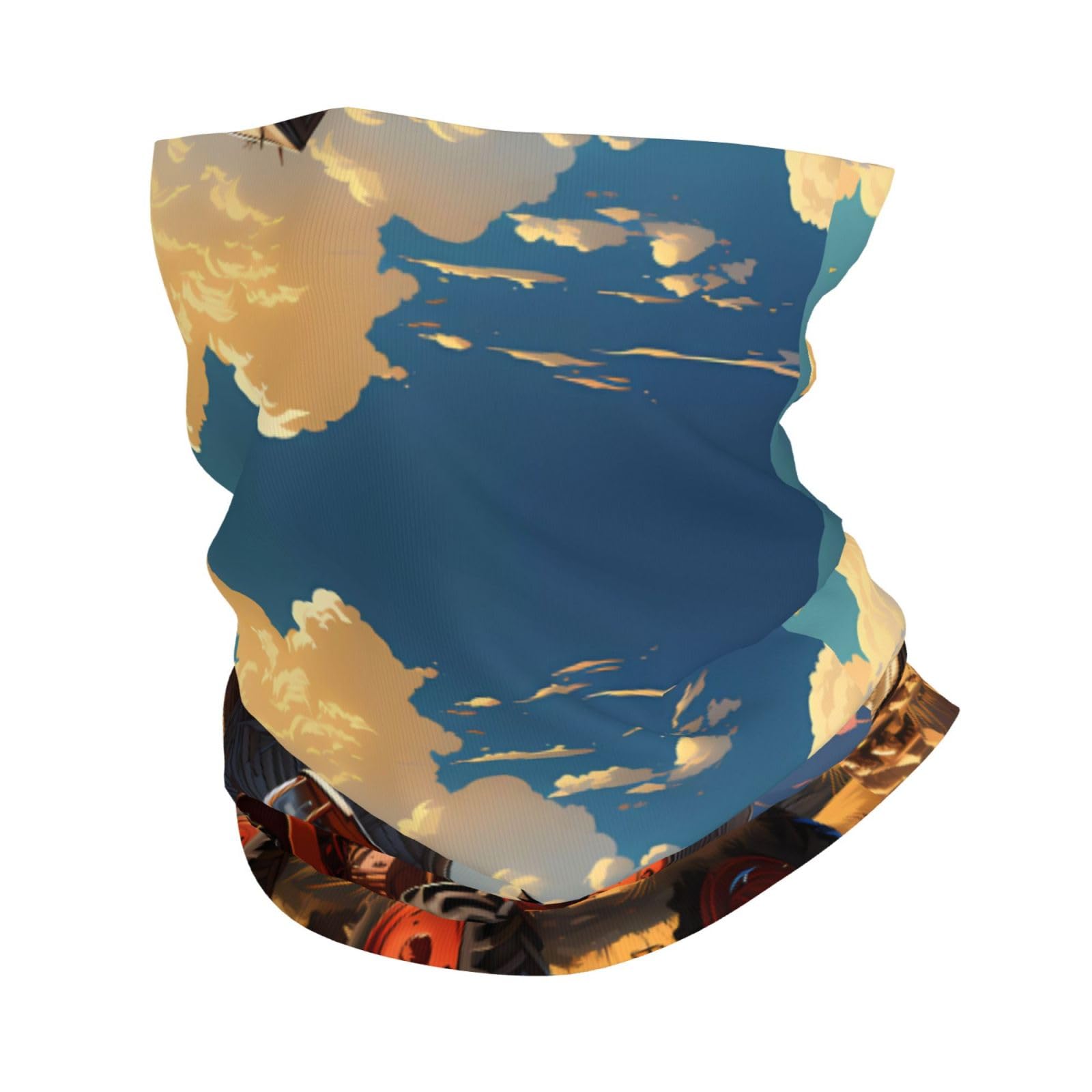 POEZJZW Farm Red Tractor Printing Bandana Balaclava Half Face Mask Shield Head Hair Scarf Neck Gaiter Hat