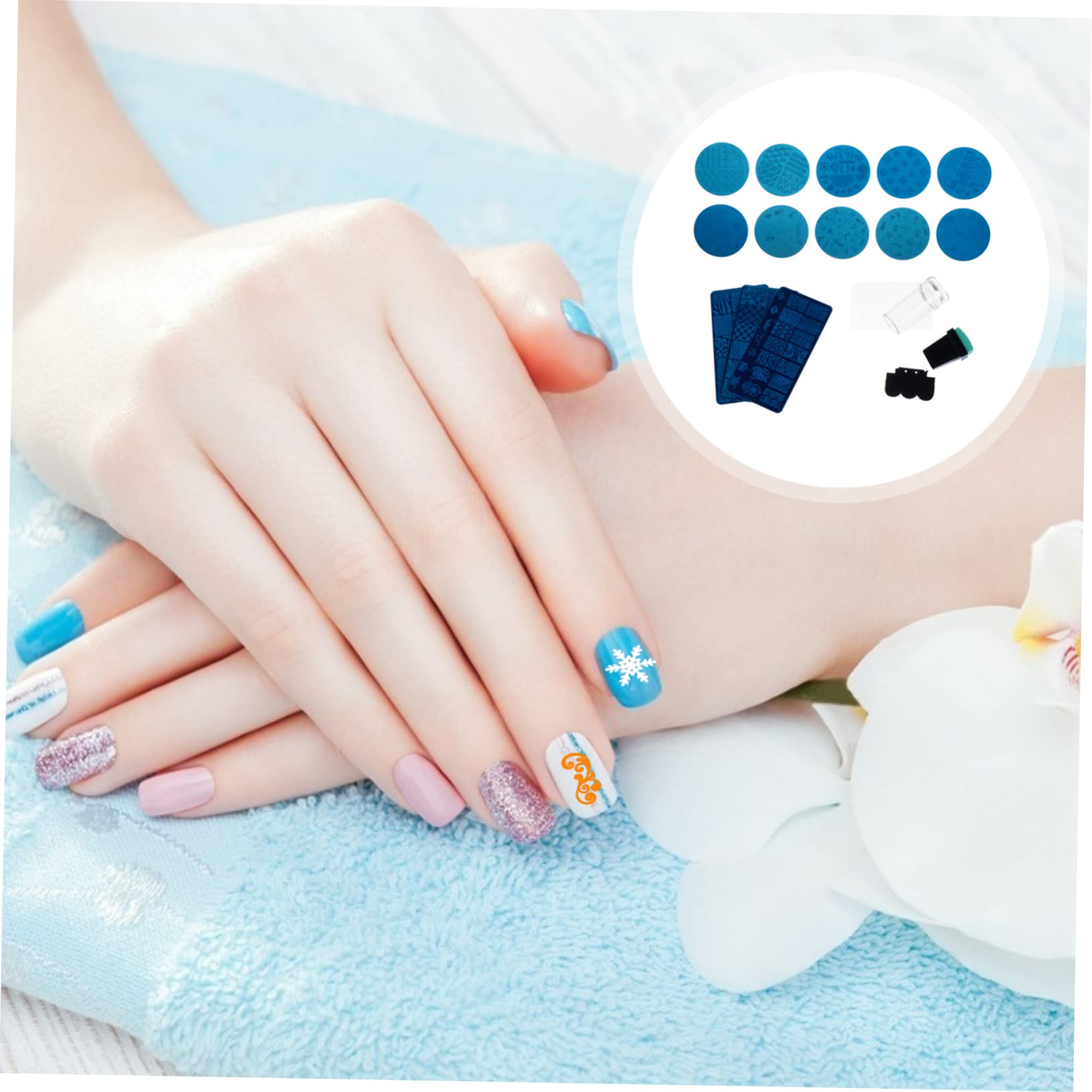2 Series Plantillas De Estampado De Uñas De Inoxidable Para De Uñas Diy Herramientas Creativas Para Manicura Con Claros Y Profundidad Moderada Para Principiantes Y 13 Piezas*2
