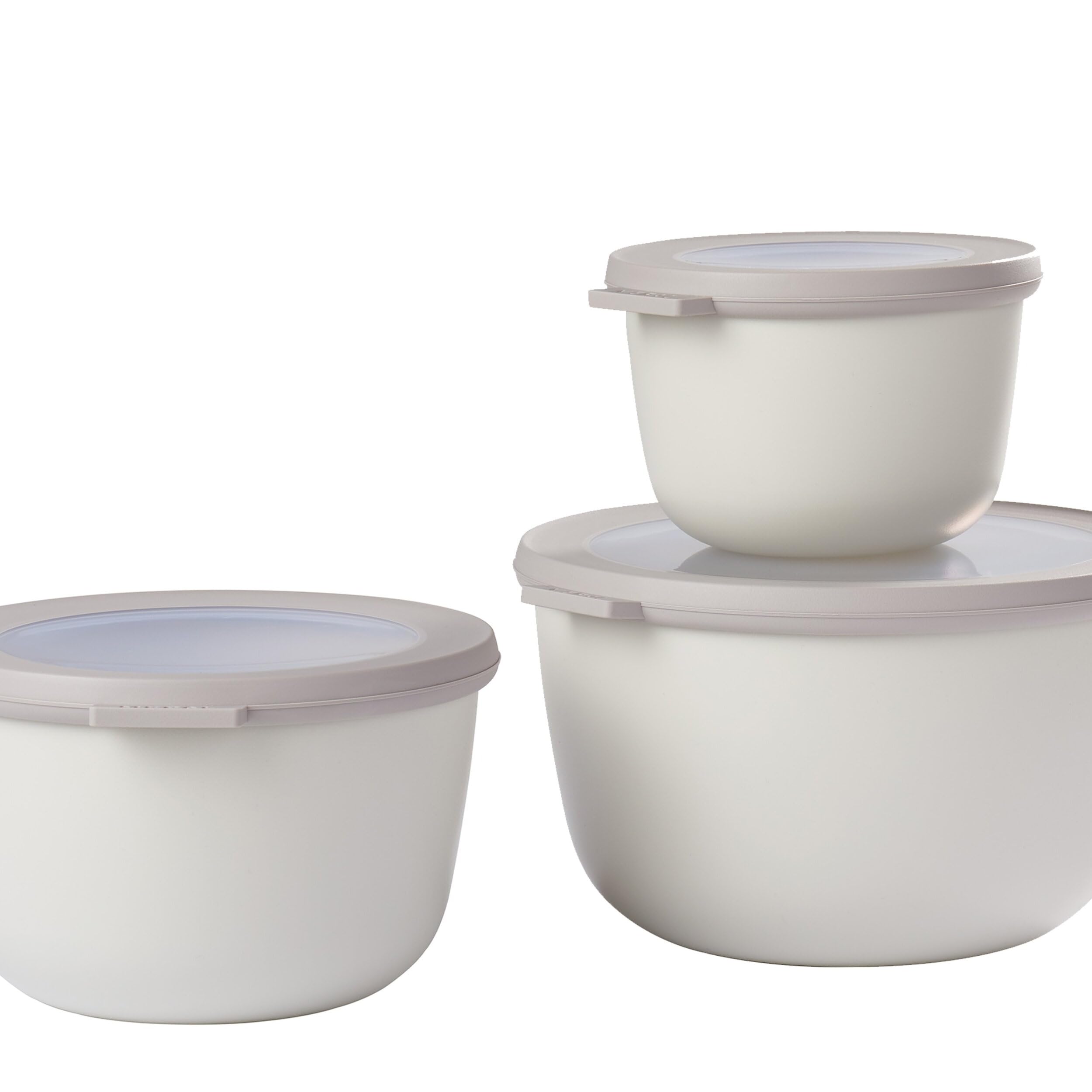 Mepal Cirqula Set of 3 Round Food Containers 500ml 1000ml 2000ml - Nordic