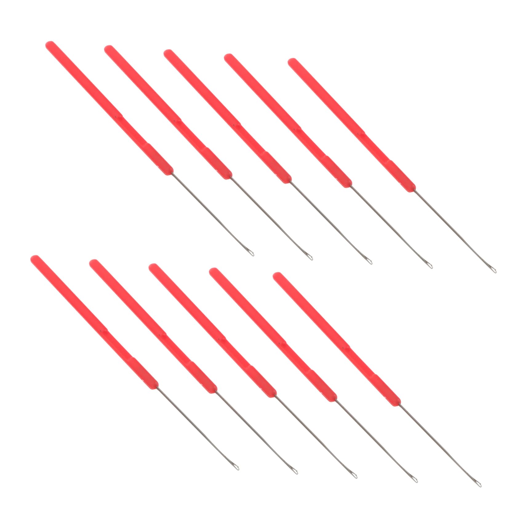 ARTIBETTER 10pcs Red Crochet Hooks Beading Needles DIY Jewelry Crafting Tools for Bead Necklace Bracelet Making