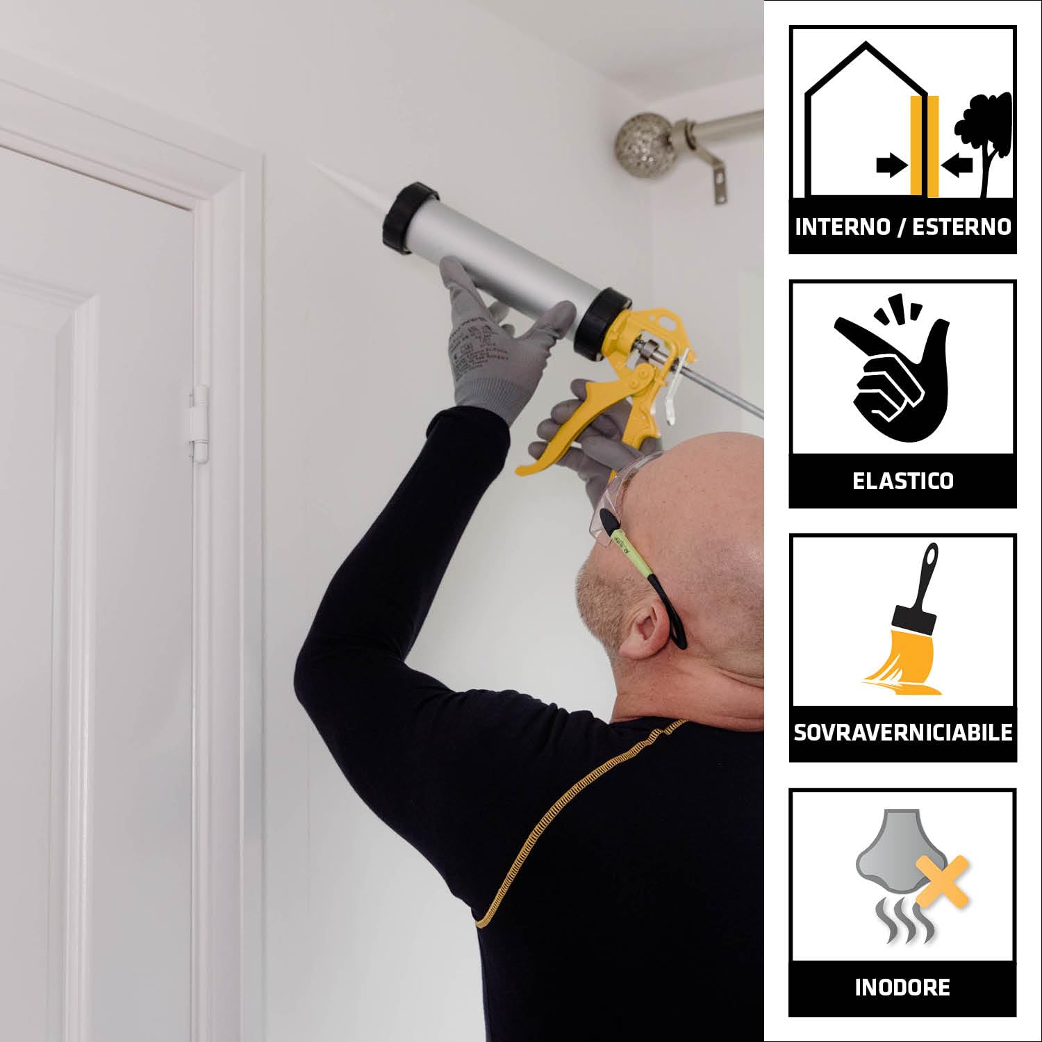 SIKA - Sigillante effetto intonaco - SikaSeal 158 Texture, Bianco - Riempie buchi e crepe nei muri in modo invisibile - Pronto all’uso, si mimetizza perfettamente - 310ml