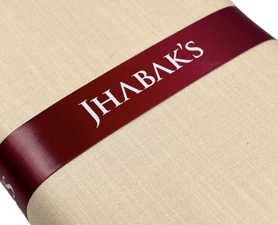 Image of JHABAK'S Men's 100% Pure Cotton Unstitched 1.7 Meters Shirt Piece - 3.25 Meters Suit Fabric Set with Cufflinks (Multicolour, All Weather Fabric, Attractive Box)