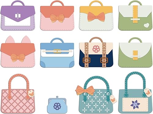 Miniatura 1 de INFUNLY 43 piezas de troqueles de corte de bolso de metal, plantillas de bricolaje con pajarita para hacer tarjetas, álbumes de fotos, álbumes de