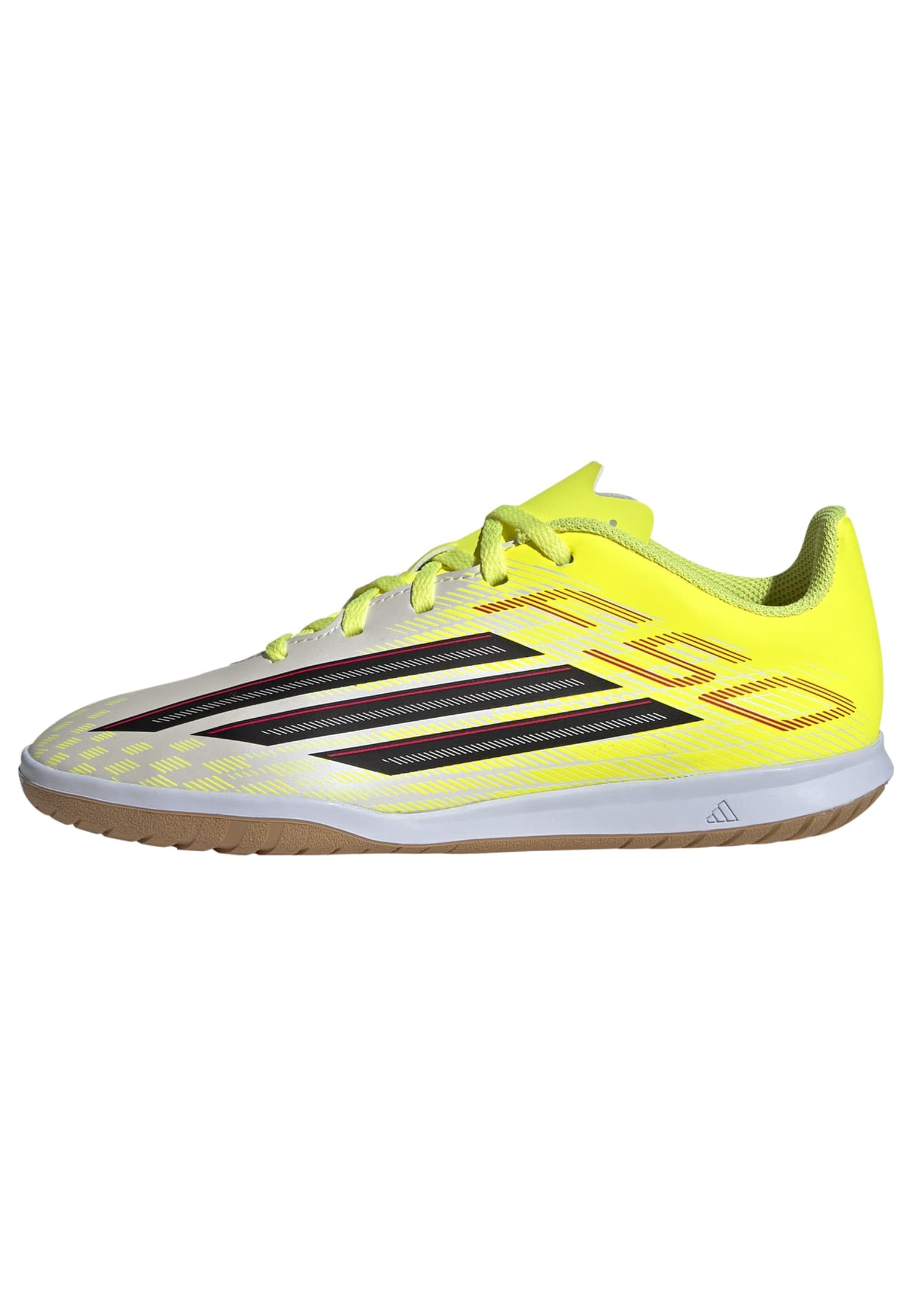 adidas Unisex niños F50 Club Indoor Football Shoes Kids, Team Solar Yellow 2/​Core Black/​Lucid Red, 30 EU