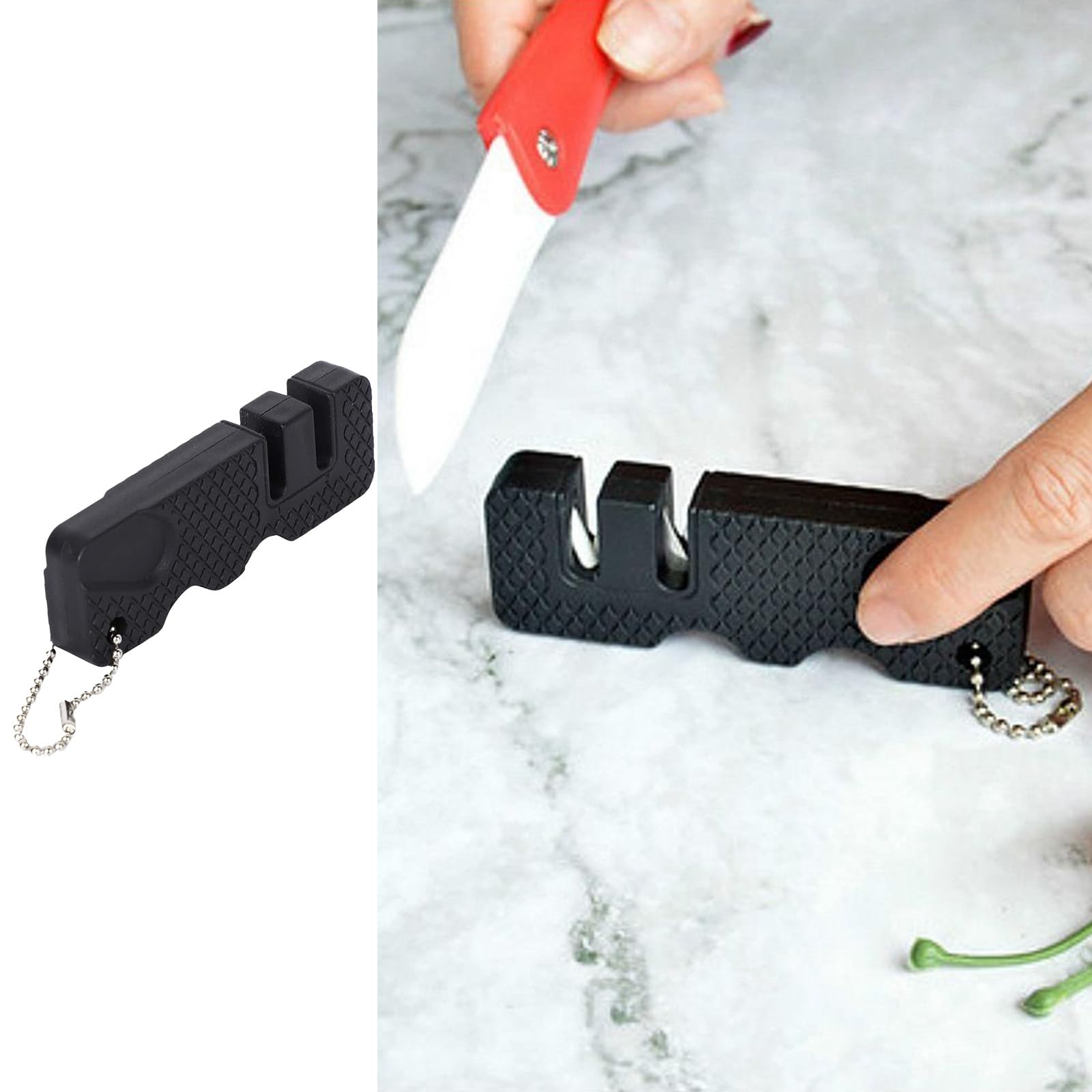 Portable Multifunctional Knife Sharpener Tool Compact Handheld Sharpener for Outdoor Camping Kitchen and Home Use Suitable for Knives