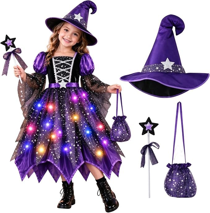 Disfraz Halloween Niña Bruja — Vestido de Lentejuelas