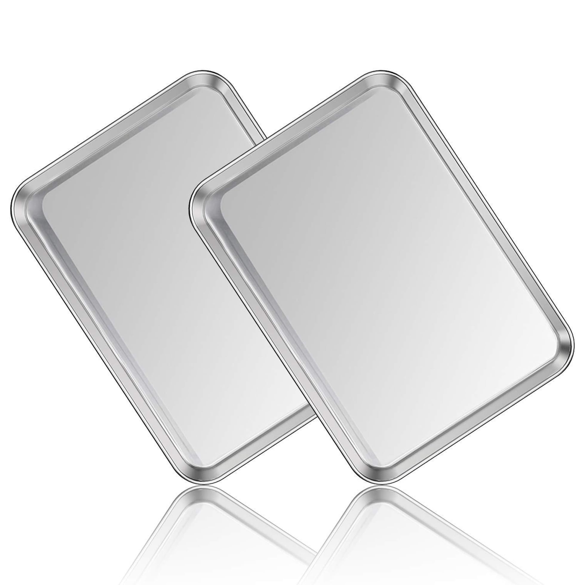2 Stück Backbleche, 17 x 12 Zoll Edelstahl-Backblech, rostfreies und sicheres Ofenblech, leicht zu reinigendes Backblech für den Küchenofen