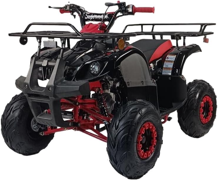 HHH 125cc ATV for Youth Sports Utility Gas Sports ATV with Reverse Led Lights Matching Rims Youth Quad Big Tires 18/19 inch Wheels (Black)