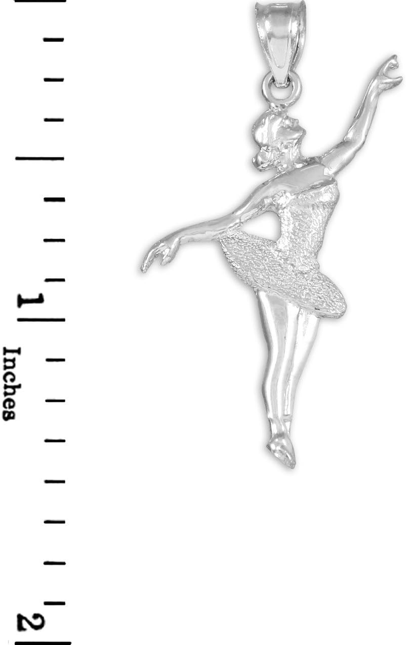 Sports Charm .925 Sterling Silver Ballet Dancer Pendant Necklace - Choice of Pendant Only or Chain Length