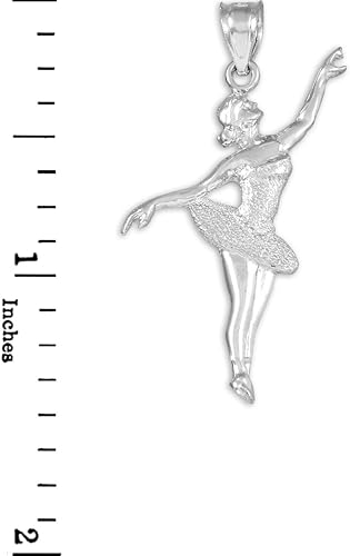 Vista 2 de Sports Charm - Collar con colgante de bailarina de ballet de plata de ley 925, solo a elección de colgante o longitud de cadena