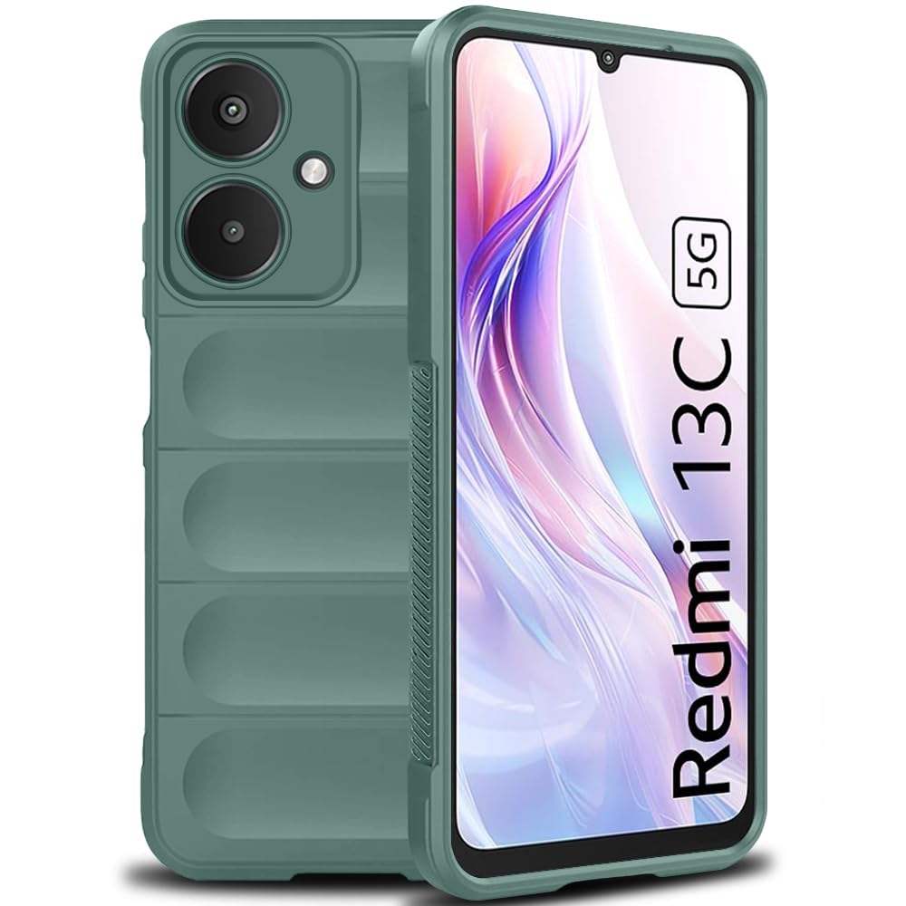 TheGiftKart Liquid Silicon Back Cover Case for Mi Redmi 13C 5G / Poco M6 5G | Shockproof Military Grade Protection | Micro-Fibre Cloth On Inner Side | Built-in Anti-Slip Grip Back Cover (TPU, Green) (B0CQVMD34S) Amazon Price History, Amazon Price Tracker