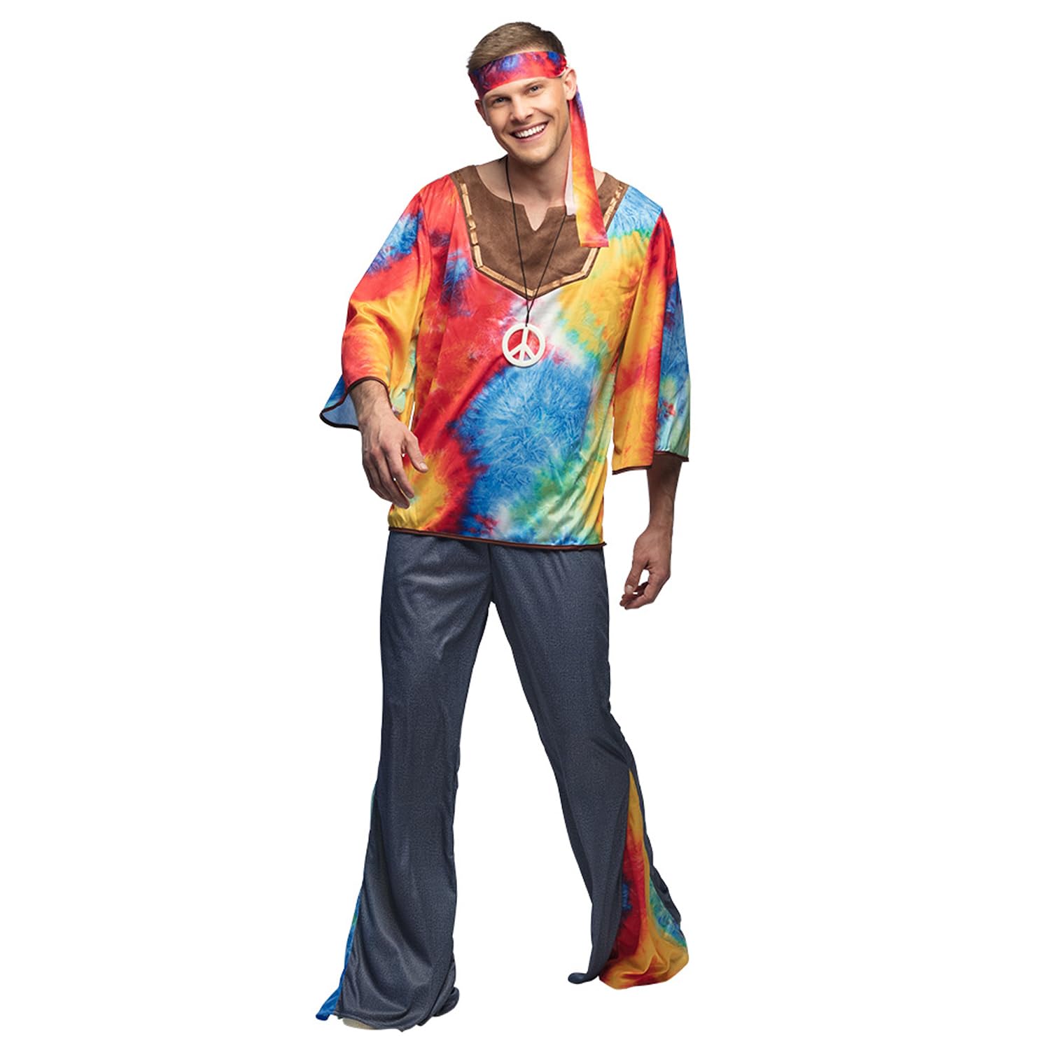 Boland 84464 Erwachsenenkostm Hippie Marley Adult Costume, Multicoloured, 50-52