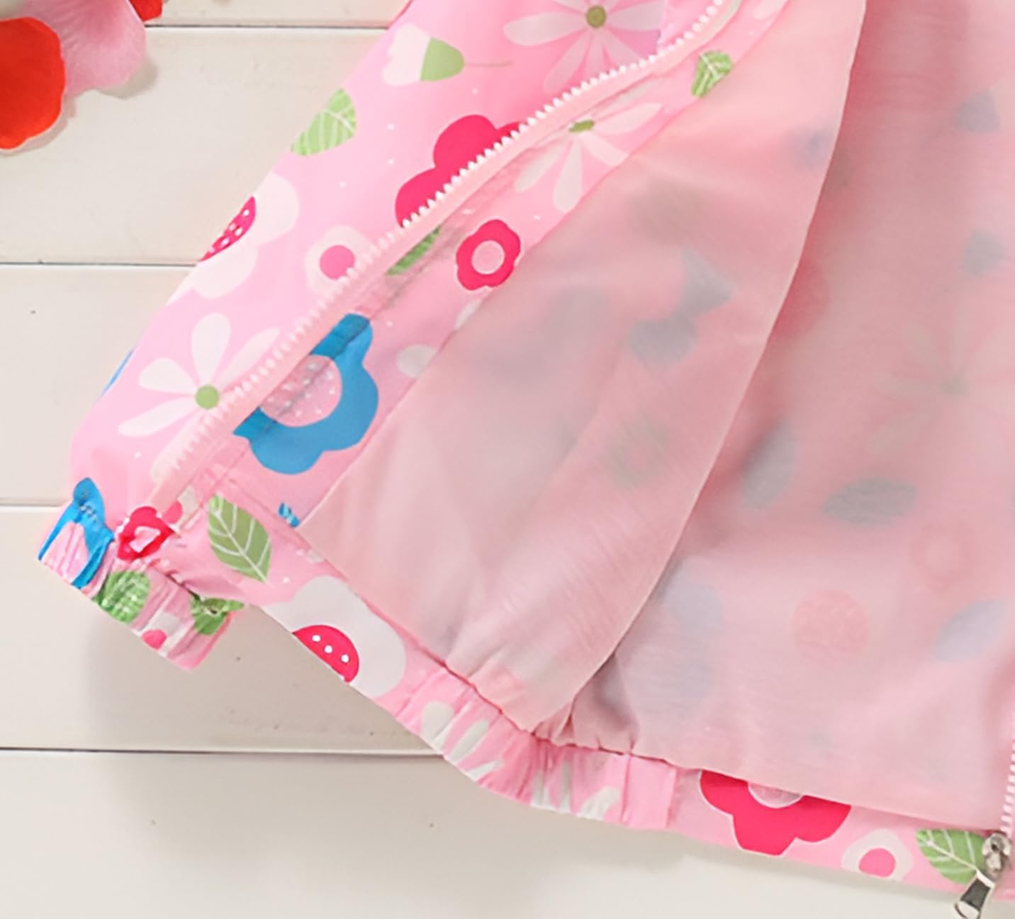 DDSOL Lightweight Hooded Windbreaker for Toddler Girls - Cartoon Print Unicorn and Owl Zip Jacket for Spring/Fall (Ages 2-8) - Image 6