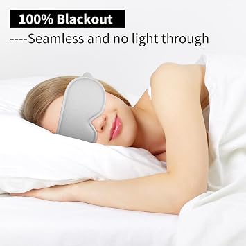 Easysleep Sleep Eye Mask for Sleep 3D Contoured Cup Sleeping Mask with Light Blocking and Adjustable Strap Soft Breathable Eye Cover Night Blindfold Mask for Men Women (Gray)