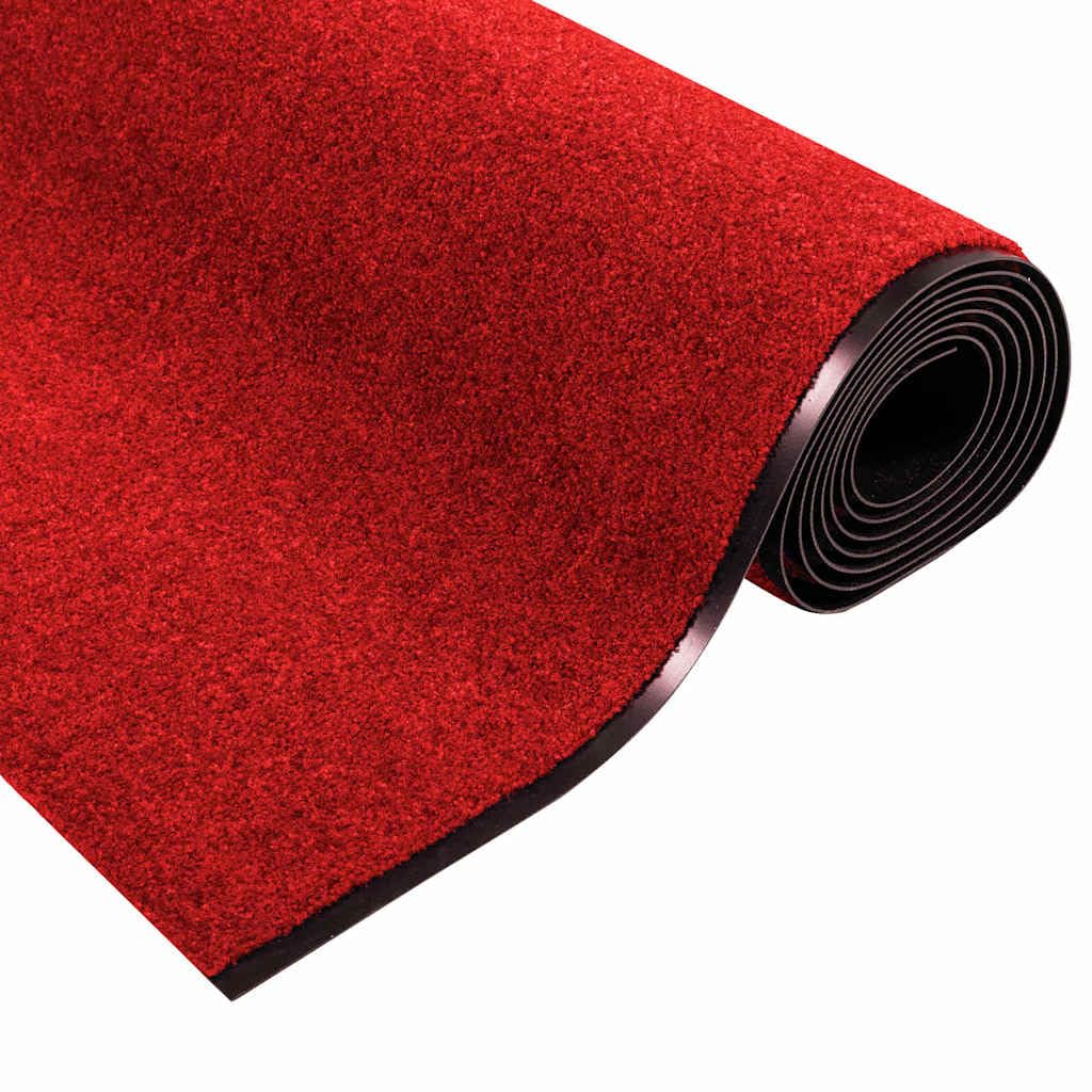 Fußmatte Rot Schwarz 120 x 400 cm rutschfest Polyamid PVC 1 STK