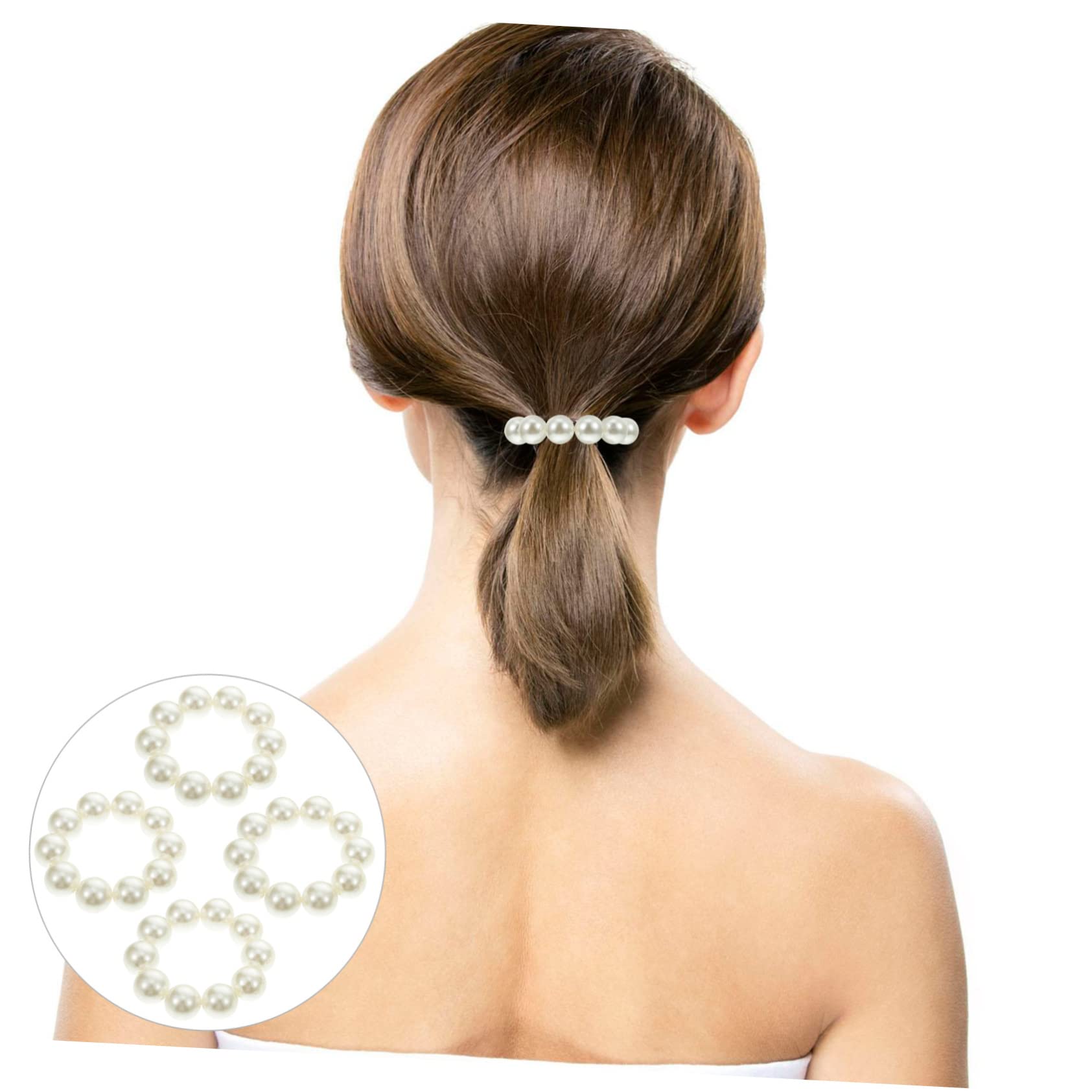 DOITOOL 12stücke Perlen-haargummis Für Damen Elastische Haargummis Als Haarband Und Armband Für Pferdeschwanz Zopf Und Dutt Für Dickes Und Lockiges Haar