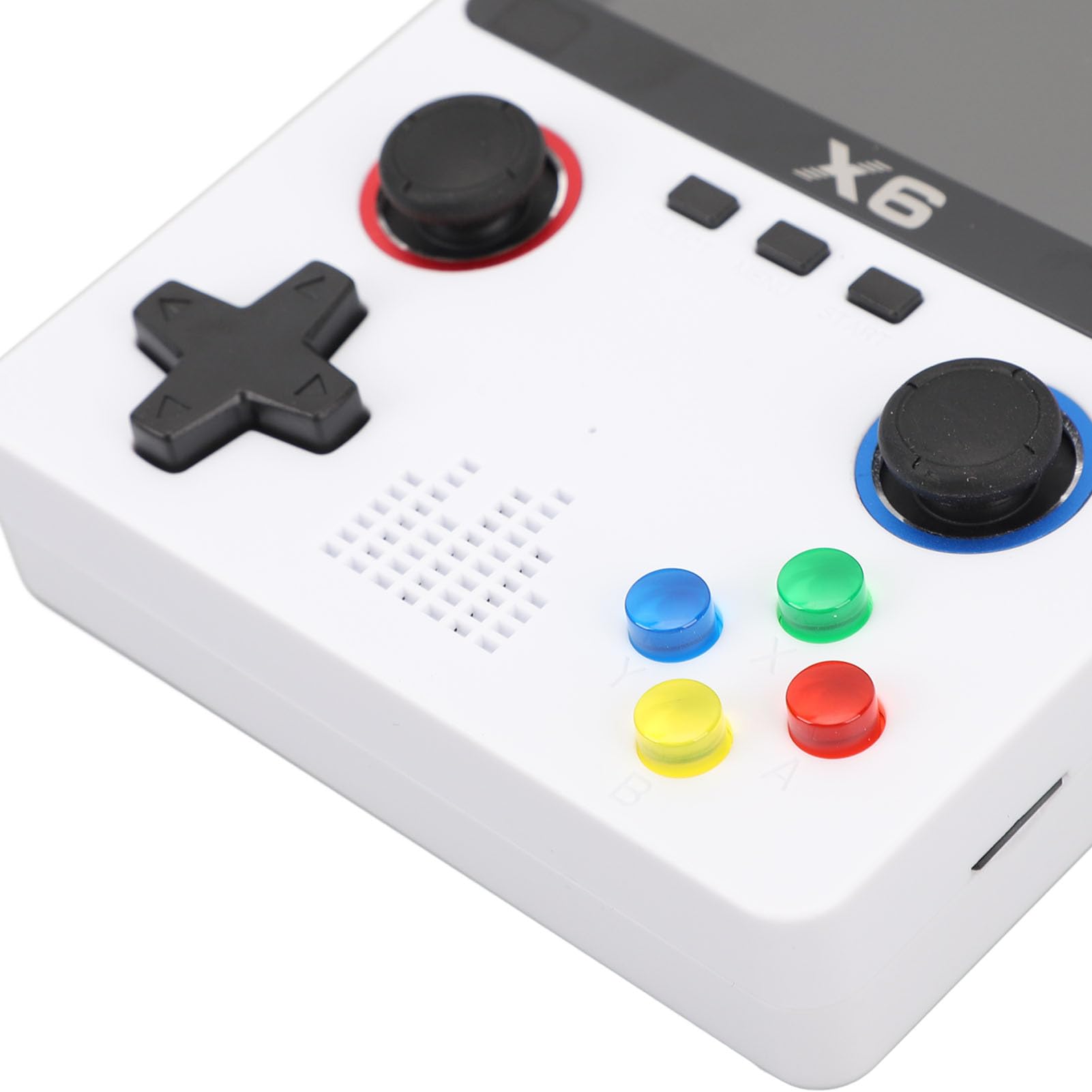 EMUKOEP Consola de Juegos Retro Portátil HD Dual Rocker para Adultos, Juegos, Pantalla de 3,5 Pulgadas, Tarjeta de Memoria 32G (Blanca)