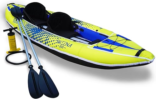 BlueCoastline Inflatable Fishing Kayak for Adults Lightweight Excursion Kayak Sit-in Kayak with Paddle