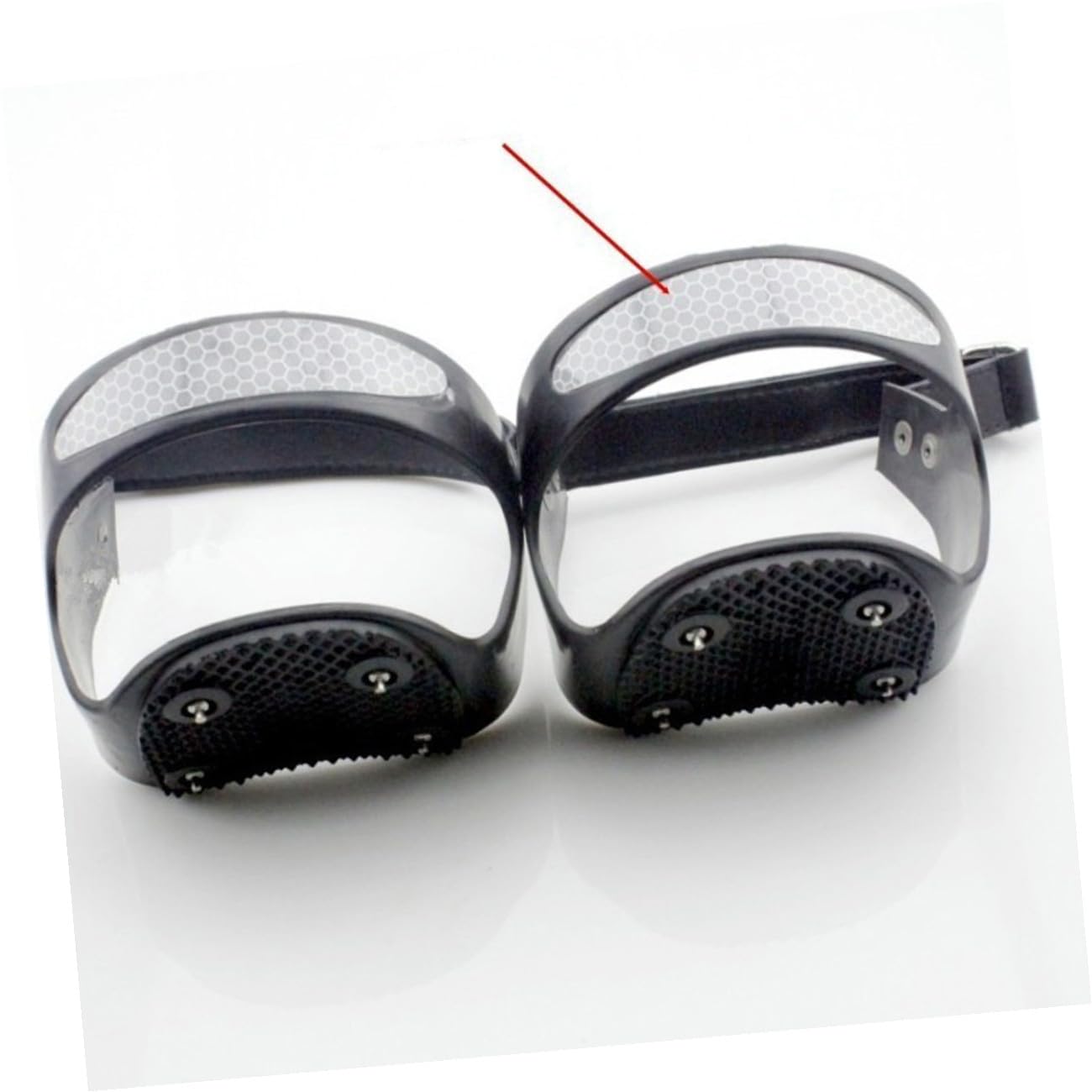 Veemoon Copriscarpe Per Ramponi Nero Stivale Da Ghiaccio Di Trazione Della Bitta Ice Picchi Pinze Coperture Presa Crampi Escursionismo Impugnature Bitte Di Ghiaccio Anti