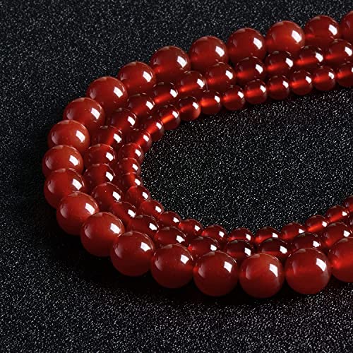 Image of 51pcs Red Round Carnelian Gemstone Beads 6 MM