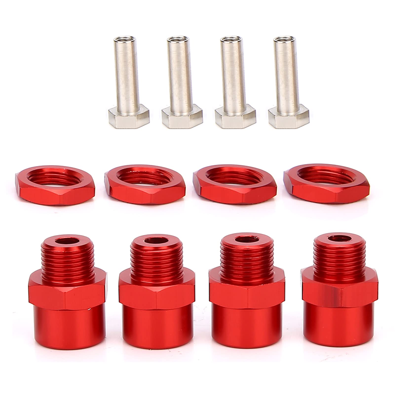 Adaptateurs Hexagonaux En Métal,KIMISS 17Mm Adaptateurs Hex 14Mm À 17Mm Adaptateur Hex Rc Voiture 12Mm À 17Mm Roue Hex Conversion Adaptateur Accessoires Pour Sakura D4 Hsp 94123 1 10 Voiture (Rouge