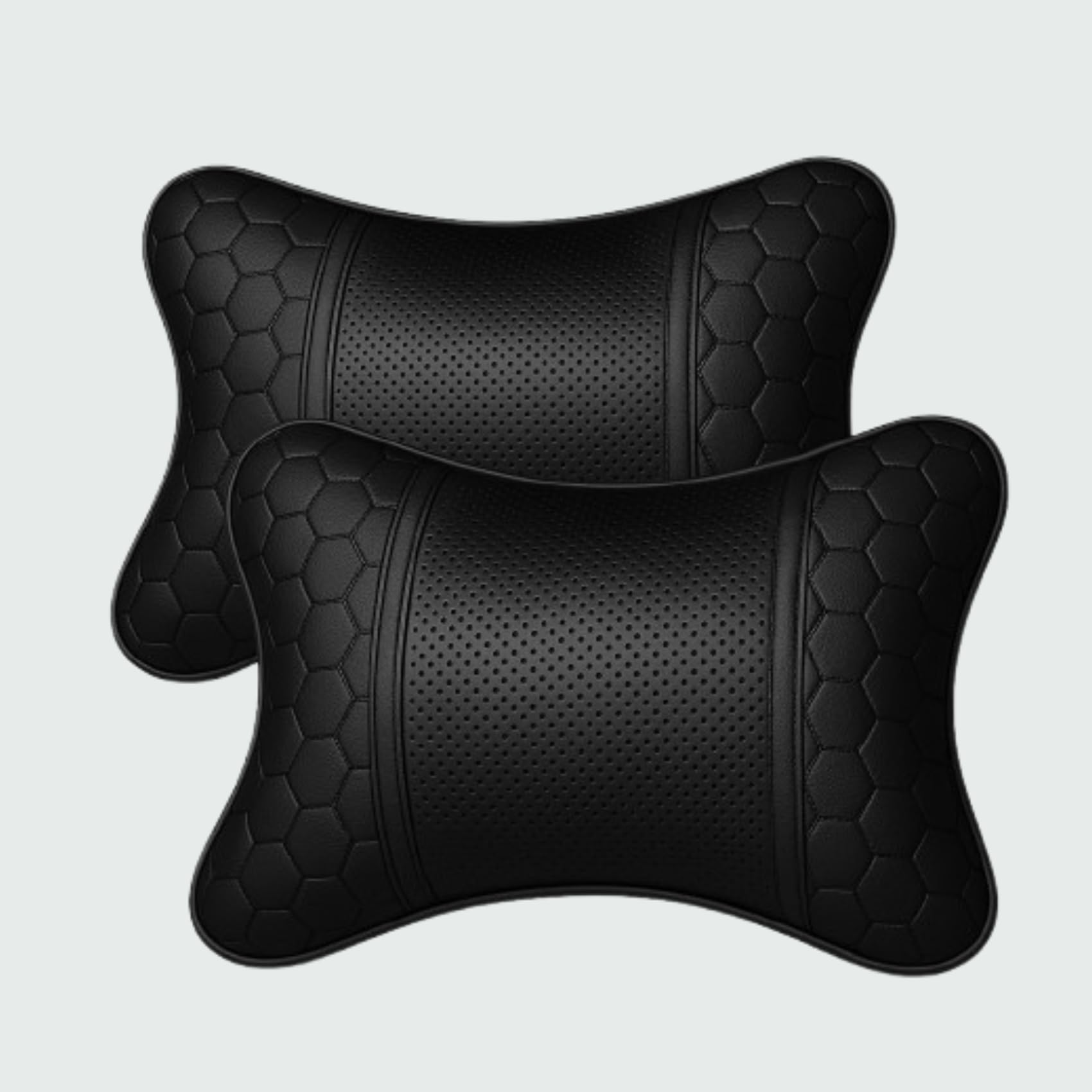 Adroitz Neck Cushion (Black, Pack of 2) Material: Faux Leather