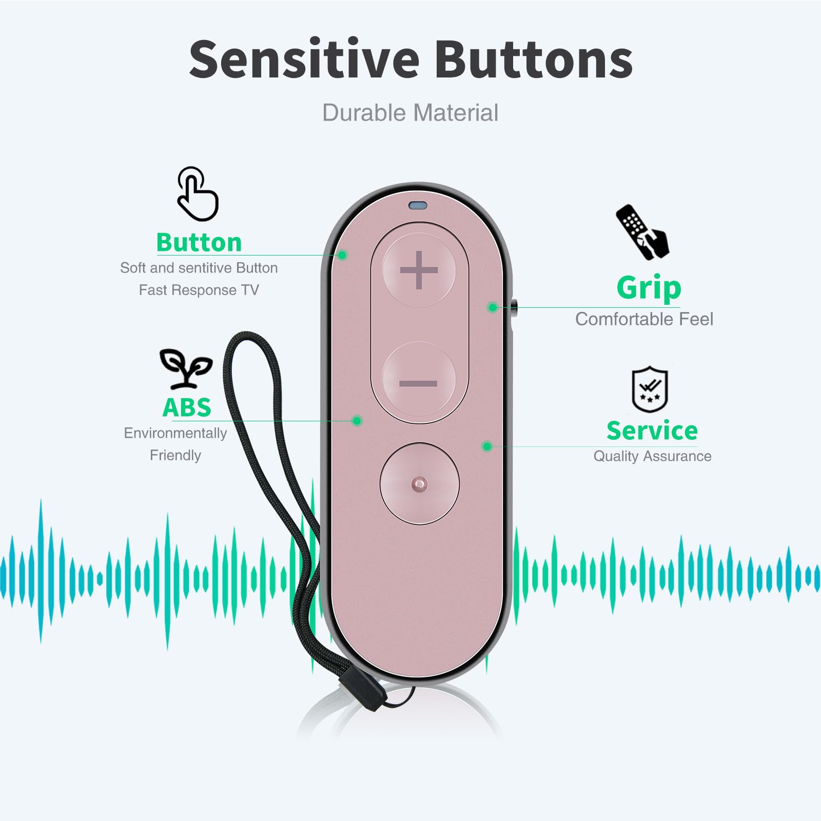 Ersatz-Fernbedienung für Unitron TV Connecter, kompatibel mit dem Phonak Easy Line TV-Verstärker für Hörgeräte für Moxi Jump Bluetooth-Gerät (Bluetooth Rosa)