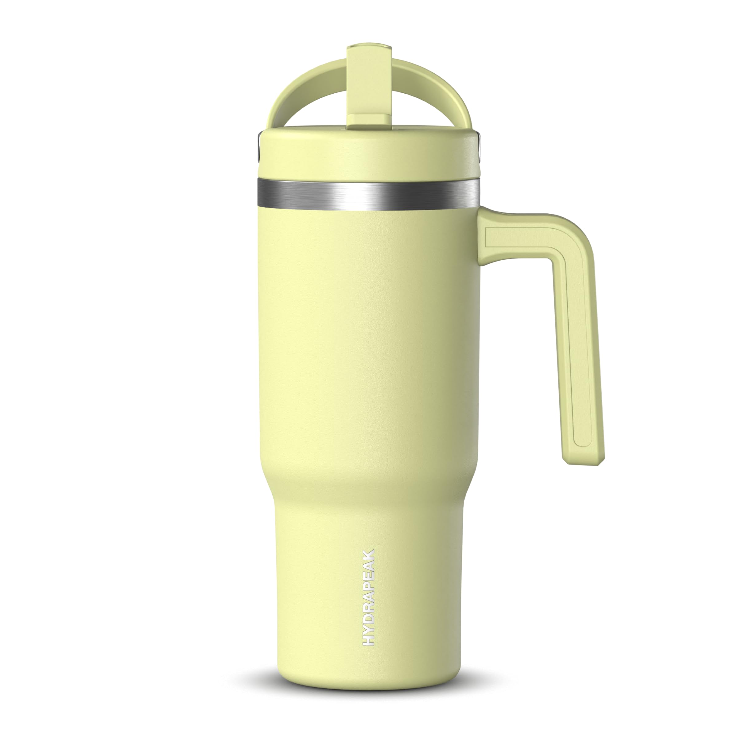 HydrapeakKids Voyager 18 oz Tumbler with Handle and Flip-Up Straw Lid | Spill Proof and Leak Resistant | Reusable Stainless Steel Water Bottle | Gift for Kids Boys Girls | Citrus