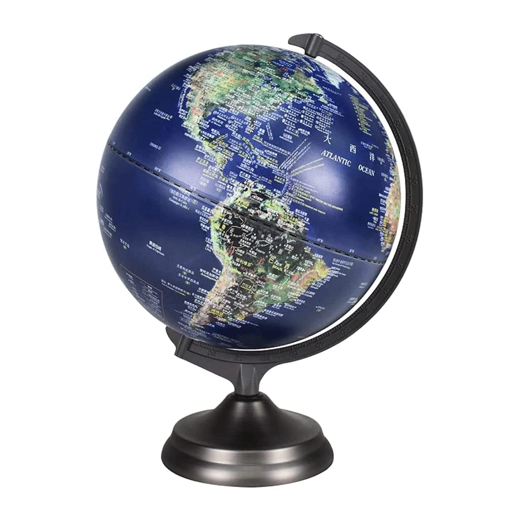Globo terráqueo Educativo para Adultos con Base metálica y Mapa de Alta definición (lámpara B)