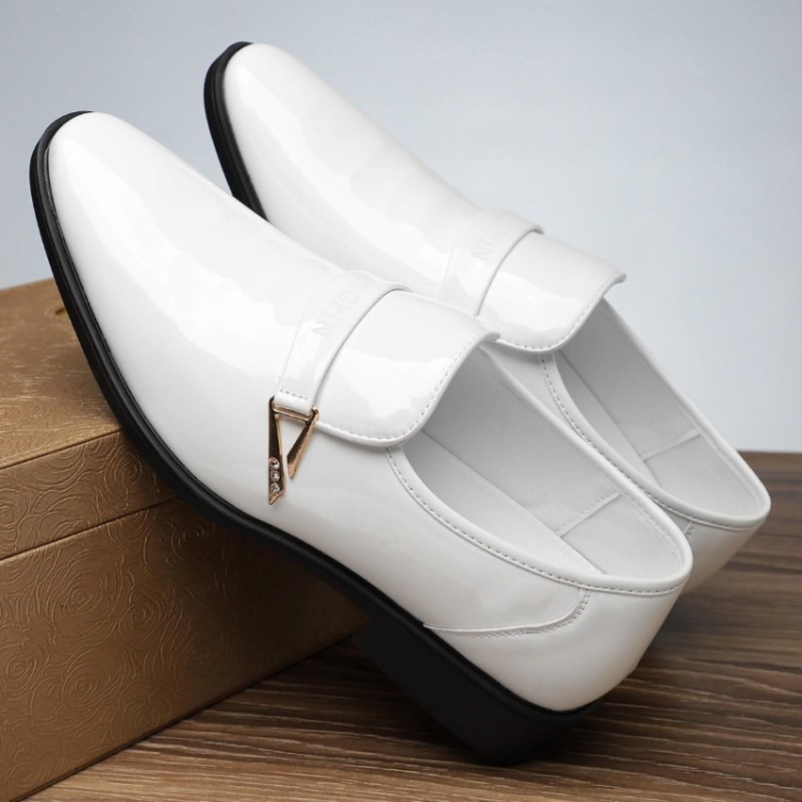 Hixingo Zapatos de Vestir Hombre Piel
