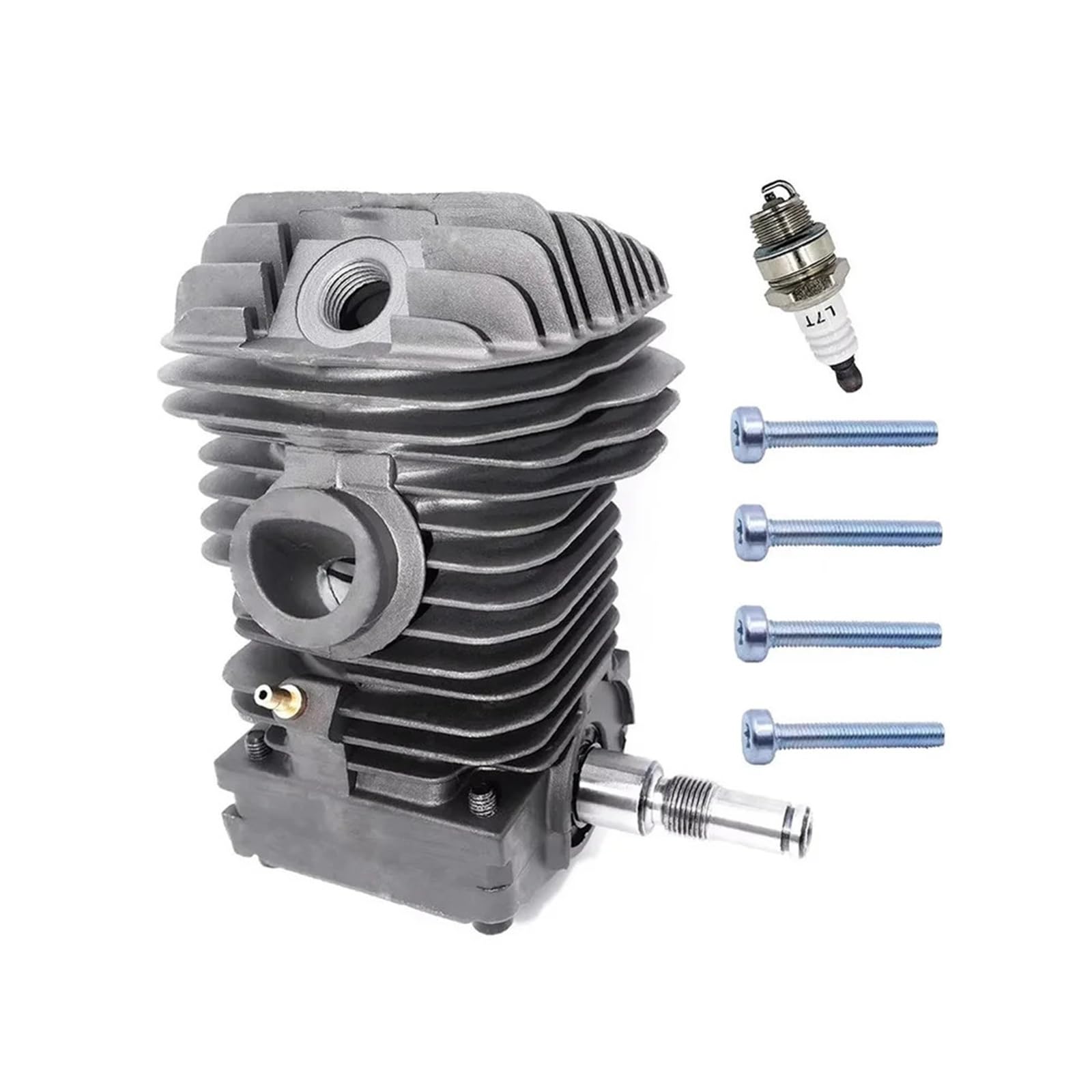 Conjunto de cilindro de 42,5mm apto for motosierras 023 025 MS230 MS250 | Con tapón de chispa y conector de cárter.