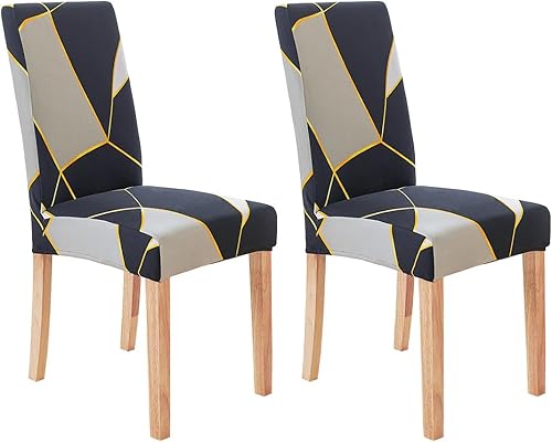Vista 30 de Secgo - Juego de 4 fundas para sillas de comedor, funda elástica para silla de comedor, fundas lavables de elastano para sillas de cocina Parsons