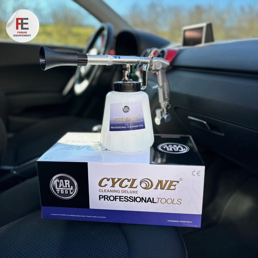 Pistolet de Nettoyage Voiture Cyclone Z020K - Puissant et Réglable de 1000 à 3000 Tours/Min, Effet Tornade pour Un Nettoyage Voiture Intérieur, Pistolet à Air Comprimé, Réservoir 1L
