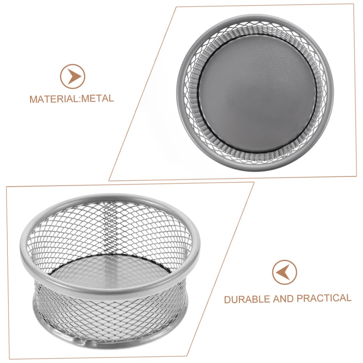 ERINGOGO 8Pcs Mesh Paper Clip Holders Desk Organizer for Stationery Stackable Storage Baskets for Clips Thumbtacks Office Accessories