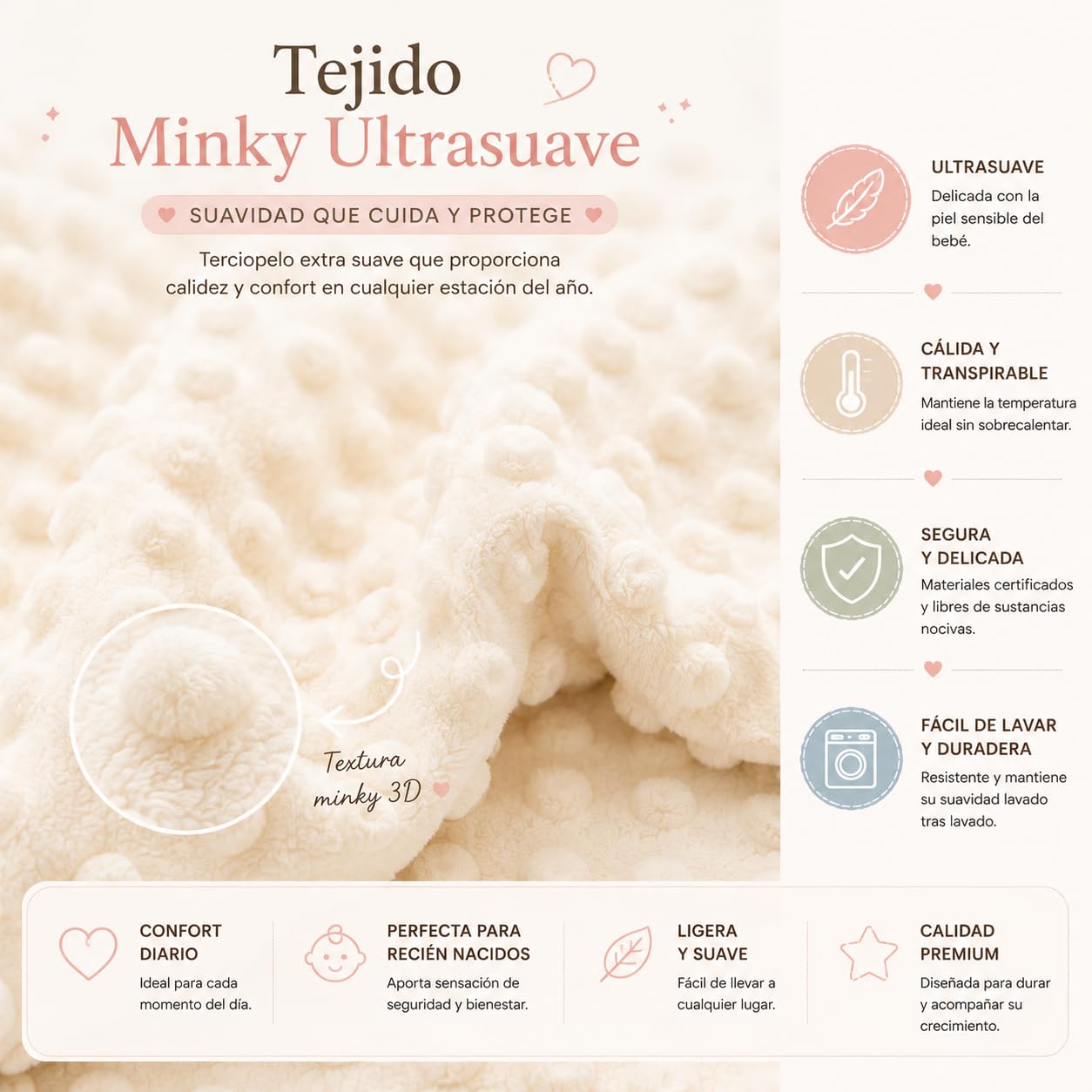 mibebestore Manta Bebe Personalizada Nombre Bordado Terciopelo Suave 80x110 para Cuna Cochecito Capazo Multiusos Facil Lavado Regalo Baby Shower Bautizo Recien Nacido Abrigo Fabricado en España