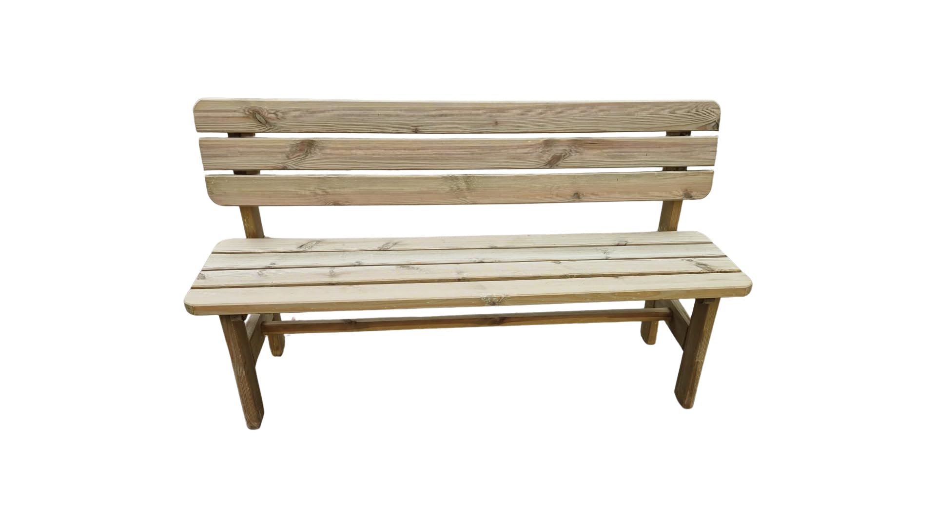 AVANTI TRENDSTORE - Riccione - Panca da Giardino in Legno Massiccio di Pino, Trattamento in Autoclave Verde, 150 cm