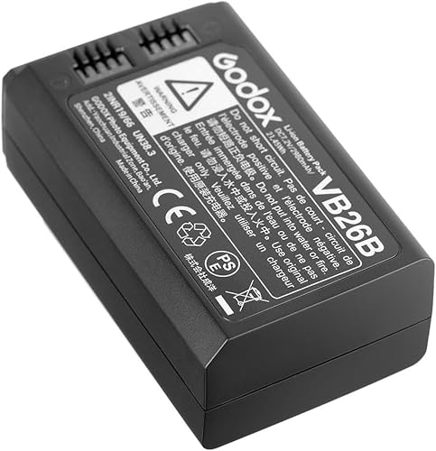 Godox VB26 VB26B Akku 7,2 V 2980 MAh für Godox V1 C/N/S/F/O/P Rundblitz und Godox V860iii S/N/C/F/O/P Blitz V850III AD100Pro Blitzgerät
