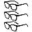 REAVEE 3 Pack Oprah Style Reading Glasses for Women Blue Light Blocking, Oversized Cute Square Computer Readers with Spring Hinge, Black 1.25