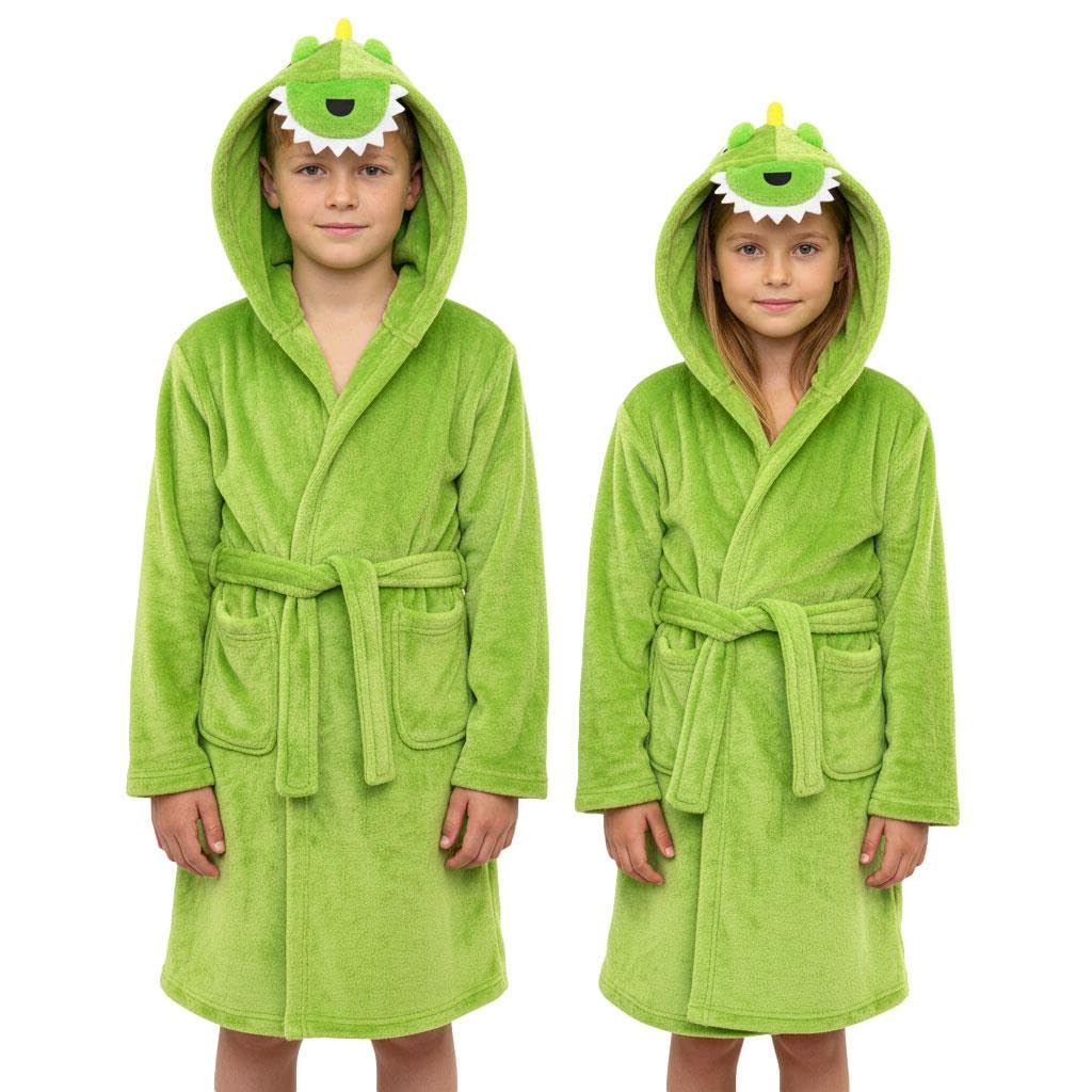 A2z 4 Kids Girls Crocodile Boys Bathrobes Face Robe Soft Plush Fleece Nightgown - Bathrobe 3-4