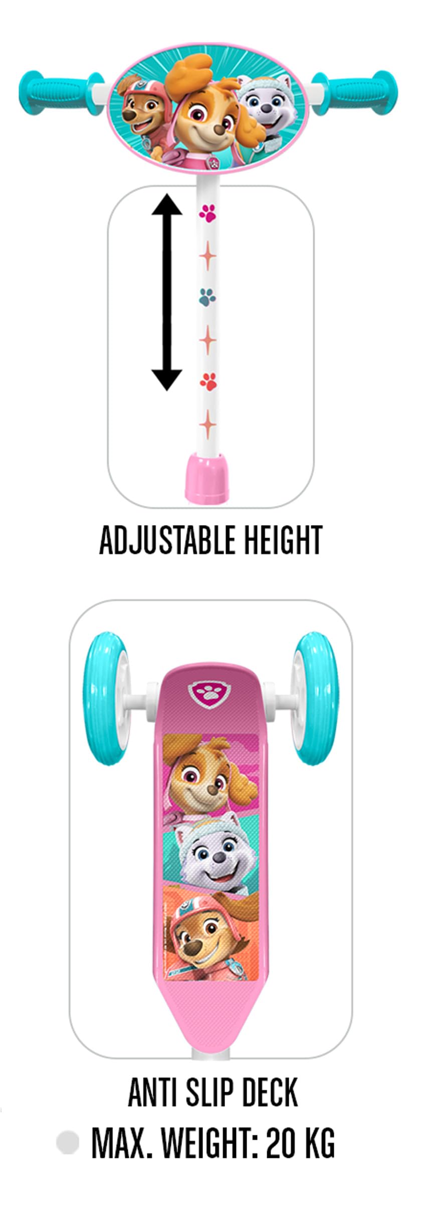 Paw Patrol Scooter 3 Wheels Girl