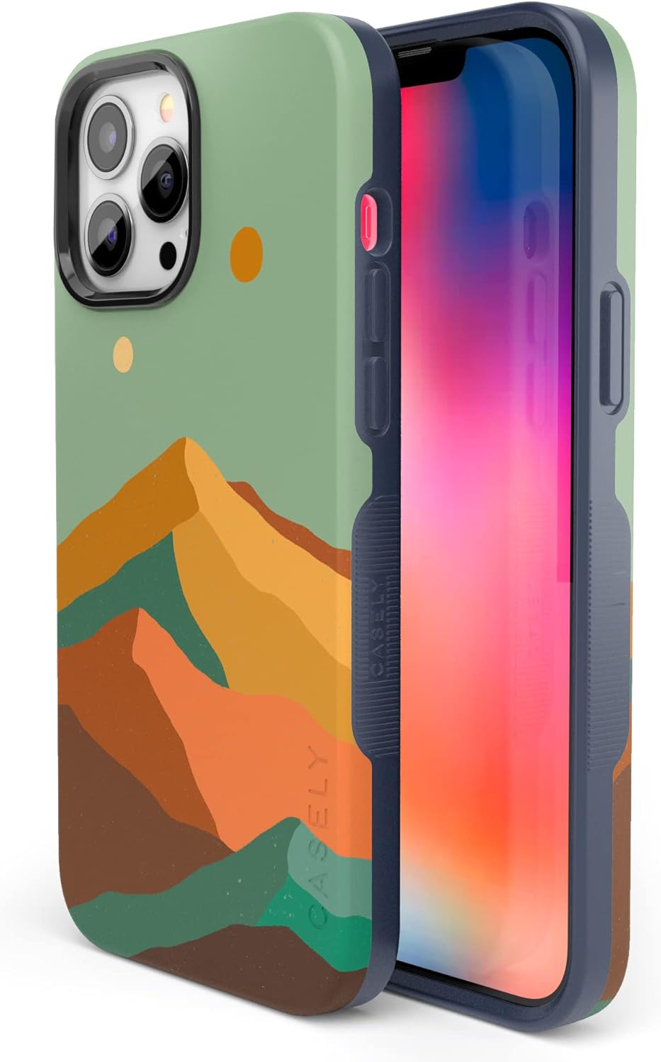 Casely iPhone 14 Pro Case | Endless Peaks | Colorblock Mountain | Bold Protective Design | Compatible with MagSafe