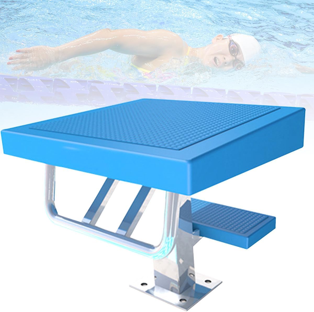 Pool Diving Platform, Non-Slip Pool Diving Boards with Stainless Steel Base, Heavy Duty Standard Pool Jumping Plate for Competitio