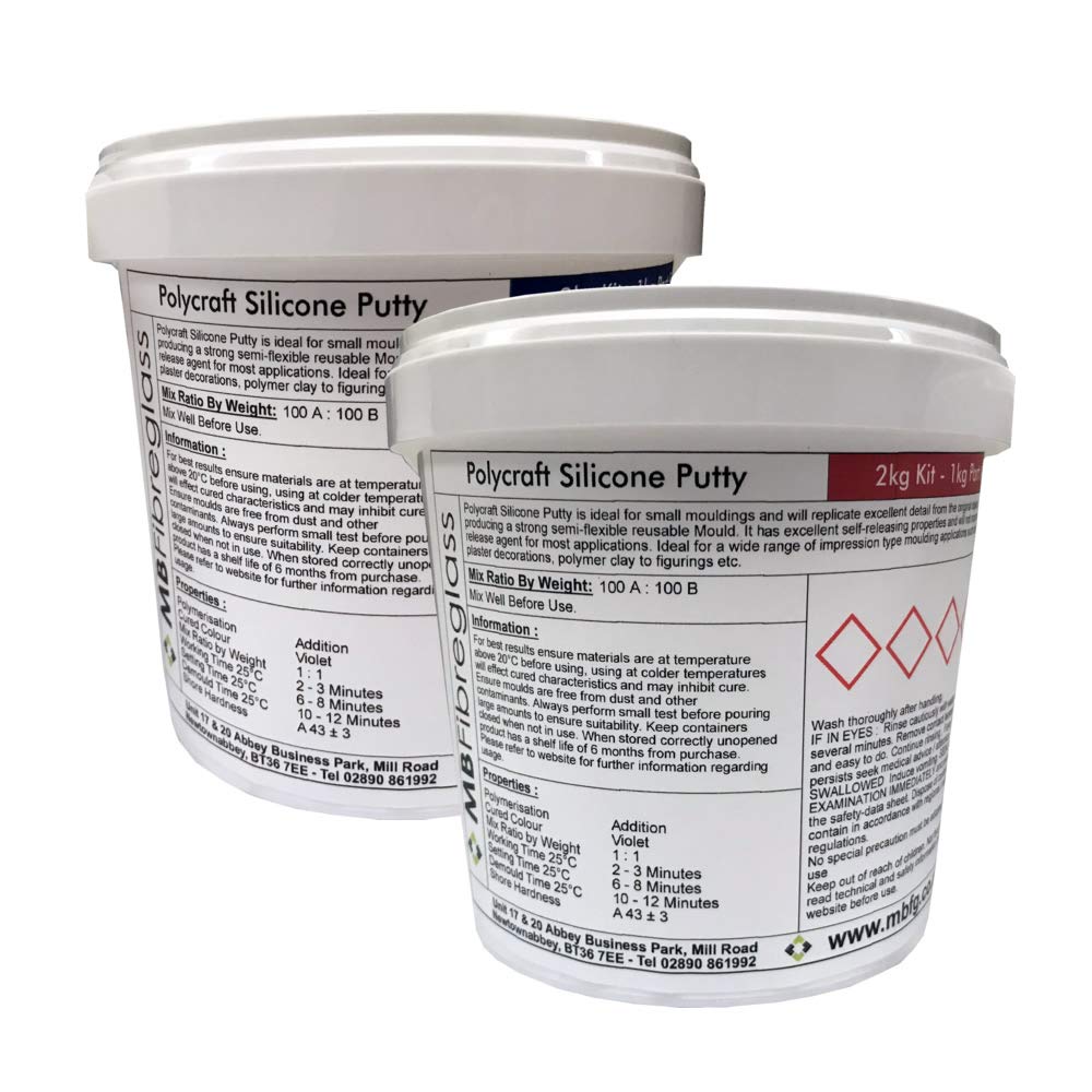 Polycraft ( Mb Fibreglass ) Violet Polycraft Silicone Putty Rtv Mould Making Rubber - 2Kg Kit