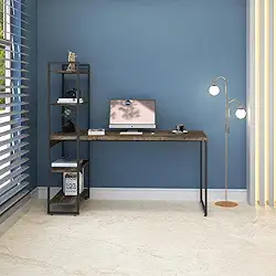 Escrivaninha com Estante Alta 4 Prateleiras 1,50m Dynamica