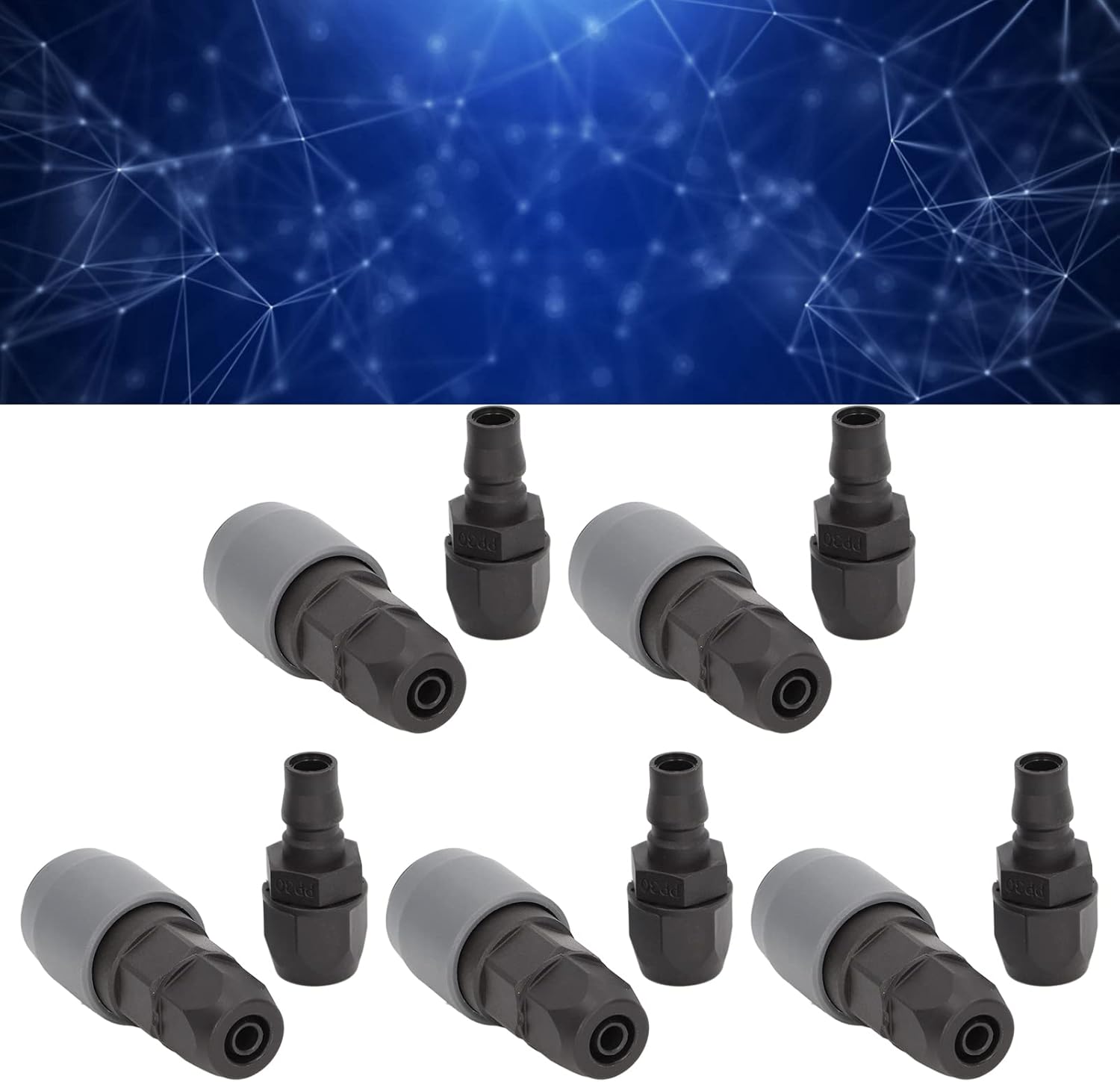5 Set Self Locking Pneumatic Quick Connector, C Type Self Locking Air Compressor Hose Coupler Plug Socket, Duct Quick Connector Pneumatic Fittings (SP+PP-30)