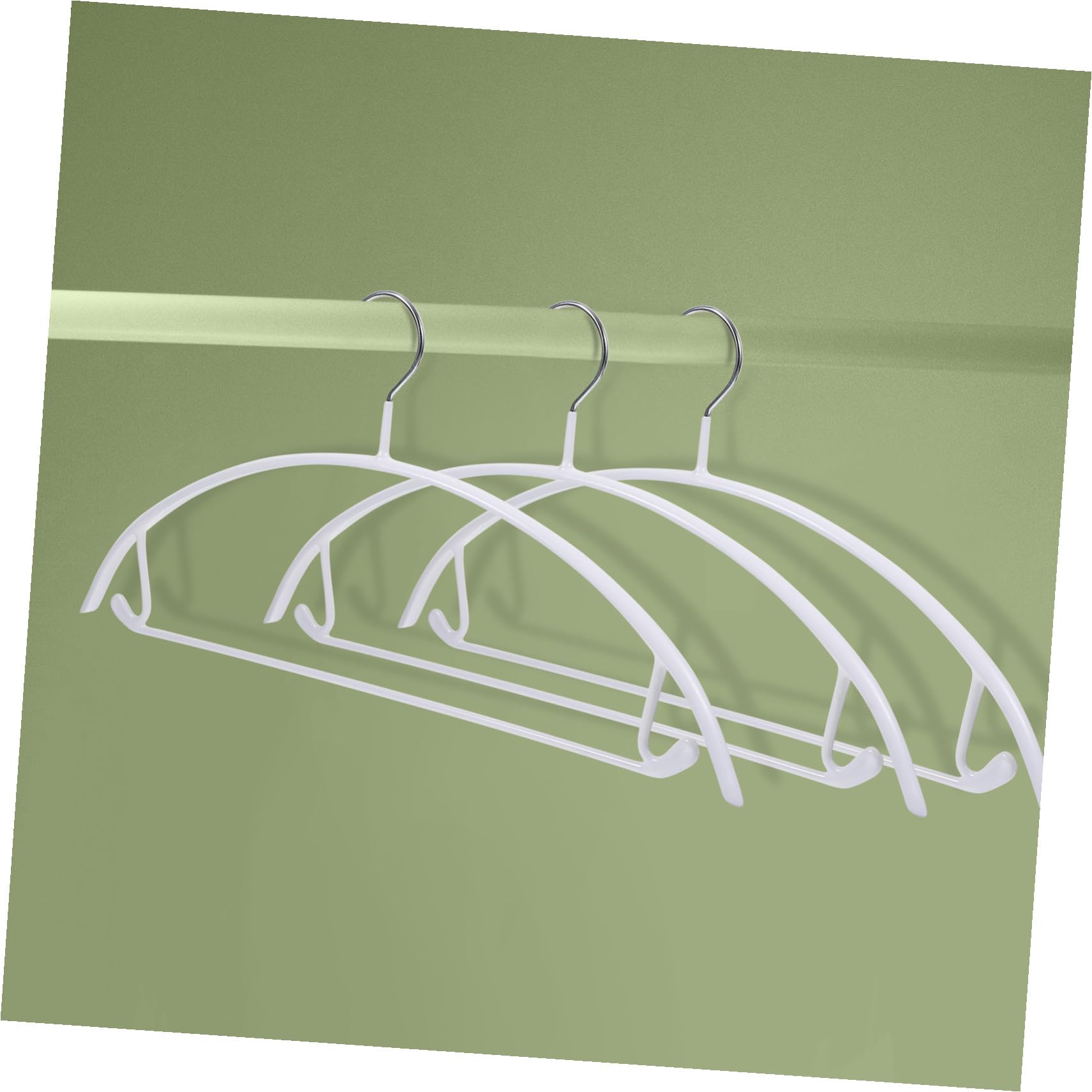 Grucce in Pvc Semicircolari, Set 10 Pezzi, Bianco, 8 Kg | Ferro Rivestito in Pvc, Antiscivolo, Ganci alle Estremità, per Gonne e Cappotti