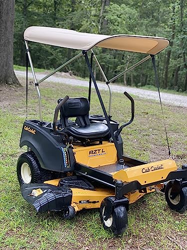 Sun Shade Canopy for Zero Turn Lawn Mower - Fits John Deere, Kubota, Cub Cadet, Troy-Bilt & Other Brands - Reduce Heat and Glare with this Umbrella Canopy for your Zero Turn Mower, Patent Pending
