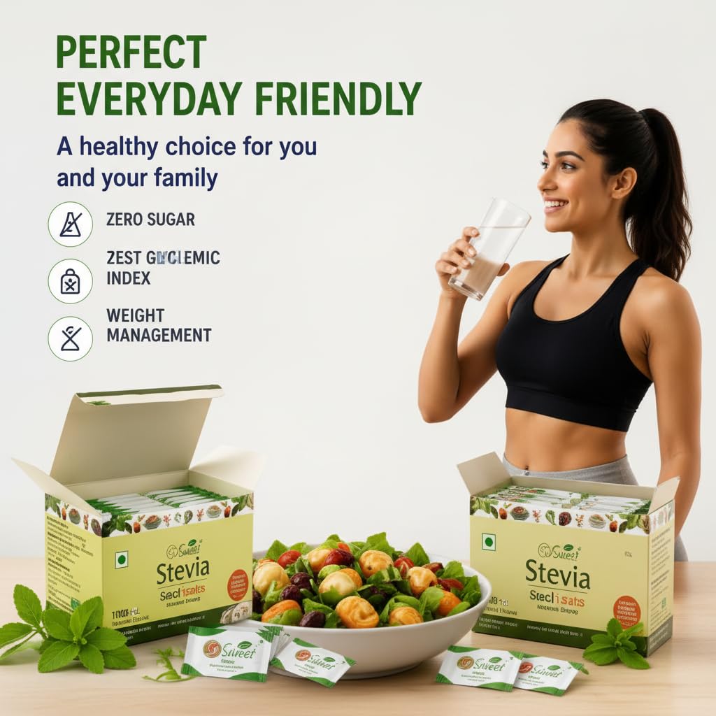 So Sweet Stevia Sachets - Sugar-Free Natural Zero Calorie Sweetener, 100 Sachets (200 Servings), Perfect for Sweetening Drinks, Baking, Coffee, and Tea, Keto & Diabetic Friendly, Convenient for On-the-Go 3