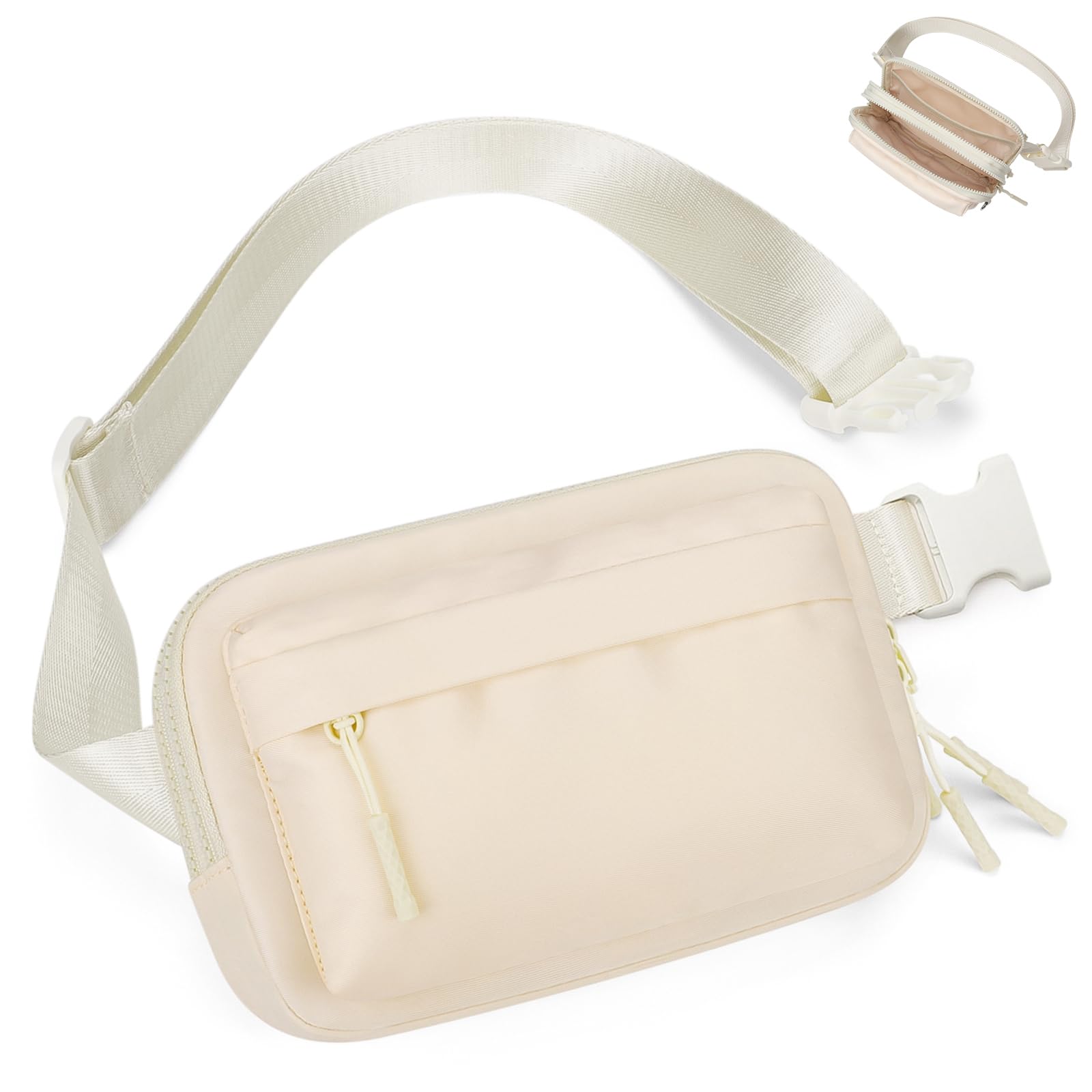 BesTour Fanny Packs for Women Men,Belt Bag,Water-resistant Crossbody Bag with 4 Zipper Pockets,Fashion Waist Packs with Adjustable Strap for Workout/